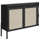 Ver imagem 6 de Balcão Buffet 2 Portas 2 Gavetas 139cm Palhinha Pé Madeira Preto/Nero