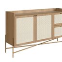 Ver imagem 7 de Balcão Buffet 2 Portas 2 Gavetas 139cm Palhinha Pé Metal Marrom/Hanover/Dourado