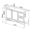 Ver imagem 5 de Balcão Buffet 2 Portas 2 Gavetas 139cm Palhinha Pé Metal Preto/Nero/Dourado