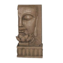 Fonte de Água Buda Flor de Lotus Cascata Grande Led Jardim - 1