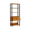 Ver imagem 6 de Conjunto Escritório Escrivaninha em L, Estante, Gaveteiro, Armário 100% MDF Freijó/Preto Fosco Pradel