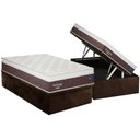 Ver imagem 1 de Cama Box Baú Solteiro: Colchão Molas Bonnel Plumatex Superlastic Durospring + Base Crc Suede Brown