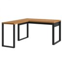 Ver imagem 4 de Conjunto 3 Peças com Escrivaninha em L, Gaveteiro e Armário Multiuso Baixo Freijó Preto Fosco Marrom 100% MDF