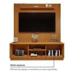 Rack com Painel para TV até 75 Polegadas Ripado 100% MDF sem Led 180cm Paris Arezzo - 9 Rack com Painel para TV até 75 Polegadas Ripado 100% MDF sem Led 180cm Paris Arezzo - 9