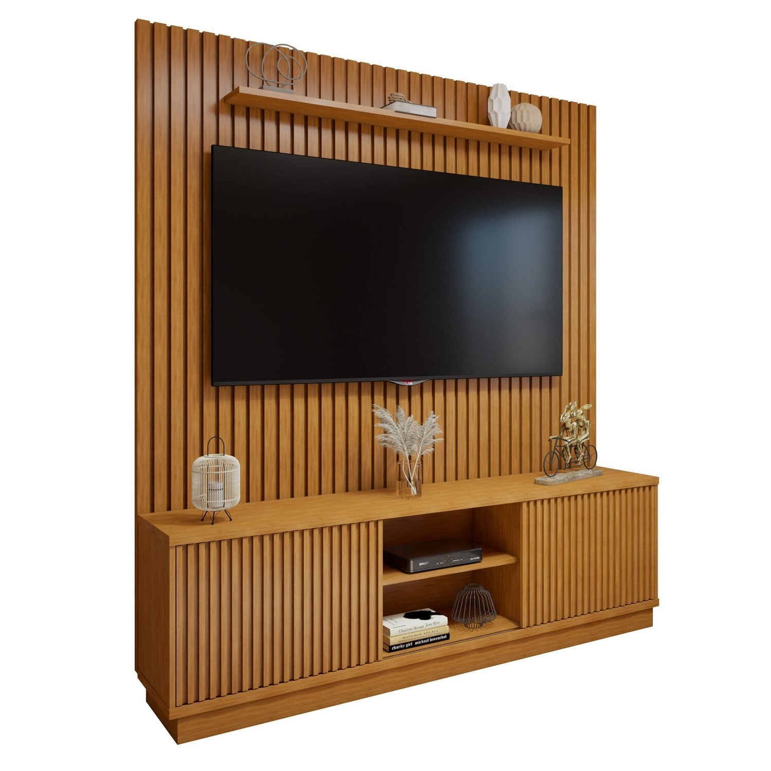 Conjunto Rack Arezzo 180cm com Painel Ripado para Tv de até 75 Polegadas Paris - 18