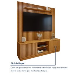 Rack com Painel para TV até 75 Polegadas Ripado 100% MDF sem Led 180cm Paris Arezzo - 8 Rack com Painel para TV até 75 Polegadas Ripado 100% MDF sem Led 180cm Paris Arezzo - 8