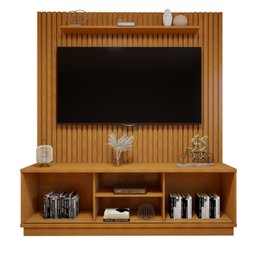 Rack com Painel para TV até 75 Polegadas Ripado 100% MDF sem Led 180cm Paris Arezzo - 16 Rack com Painel para TV até 75 Polegadas Ripado 100% MDF sem Led 180cm Paris Arezzo - 16