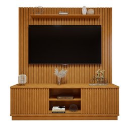 Rack com Painel para TV até 75 Polegadas Ripado 100% MDF sem Led 180cm Paris Arezzo - 17 Rack com Painel para TV até 75 Polegadas Ripado 100% MDF sem Led 180cm Paris Arezzo - 17