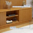 Ver imagem 5 de Rack com Painel para TV até 75 Polegadas 303,5cmx183cm Ripado 100% MDF sem Led Paris Arezzo