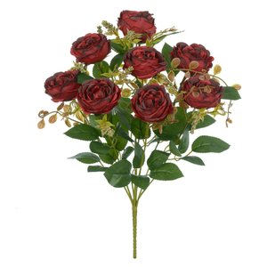 Buque de Flores Rosa Cabbage X9 Vermelho 39cm