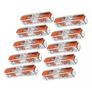 Kit-10 Conector de Emenda Wago em Linha com Alavança 60513342