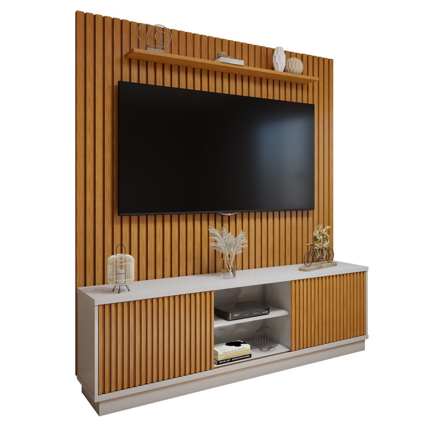 Conjunto Rack Arezzo 180cm com Painel Ripado para Tv de até 75 Polegadas Paris - 18