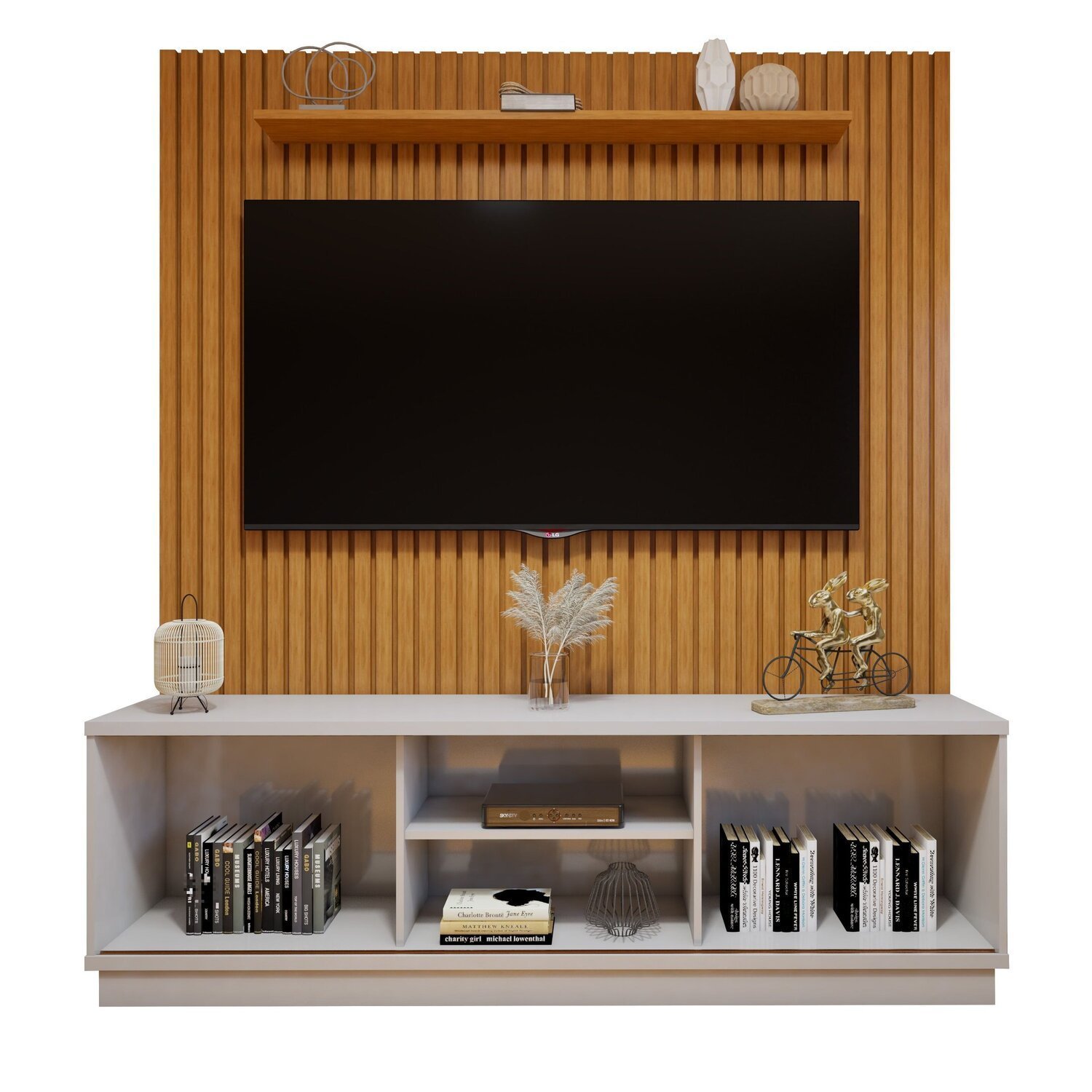 Conjunto Rack Arezzo 180cm com Painel Ripado para Tv de até 75 Polegadas Paris - 16