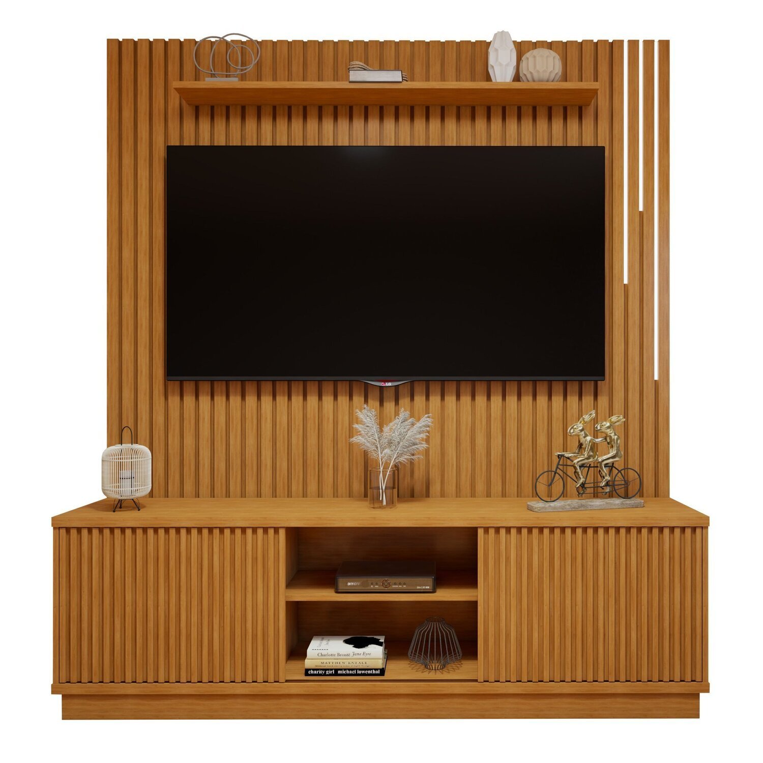 Conjunto Rack Arezzo 180cm com Painel Ripado com Led para Tv de até 75 Polegadas com Led Paris - 17