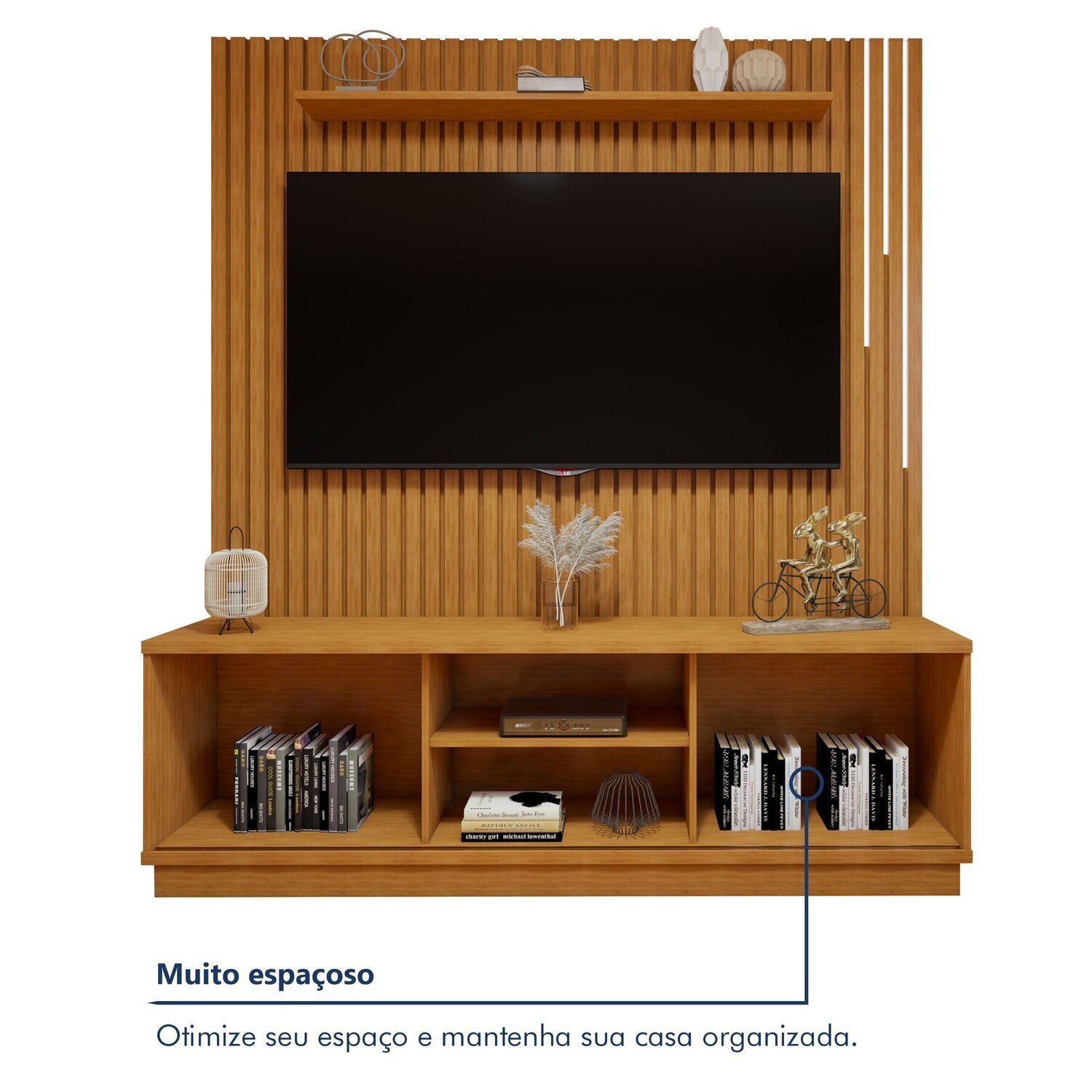 Conjunto Rack Arezzo 180cm com Painel Ripado com Led para Tv de até 75 Polegadas com Led Paris - 9