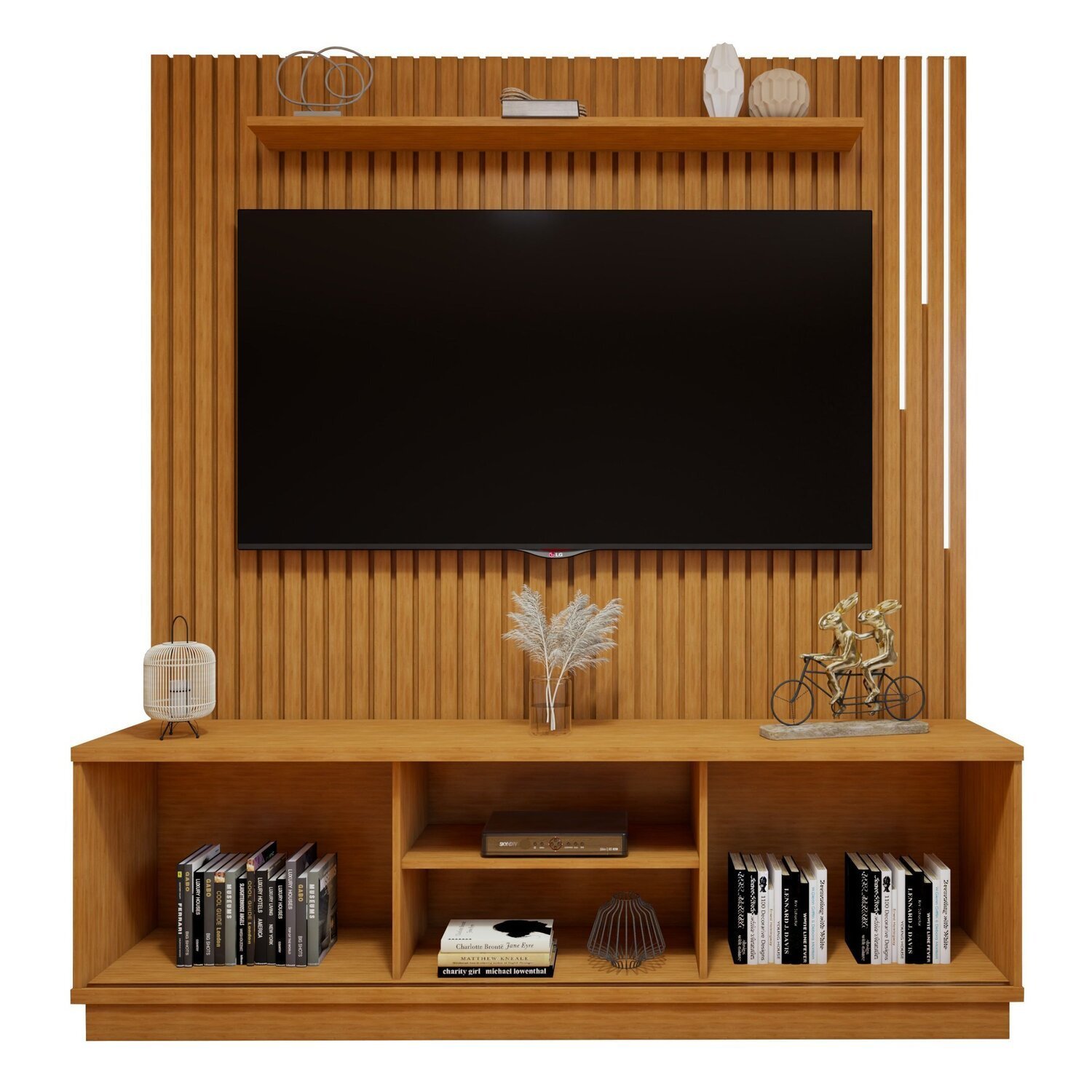 Conjunto Rack Arezzo 180cm com Painel Ripado com Led para Tv de até 75 Polegadas com Led Paris - 16