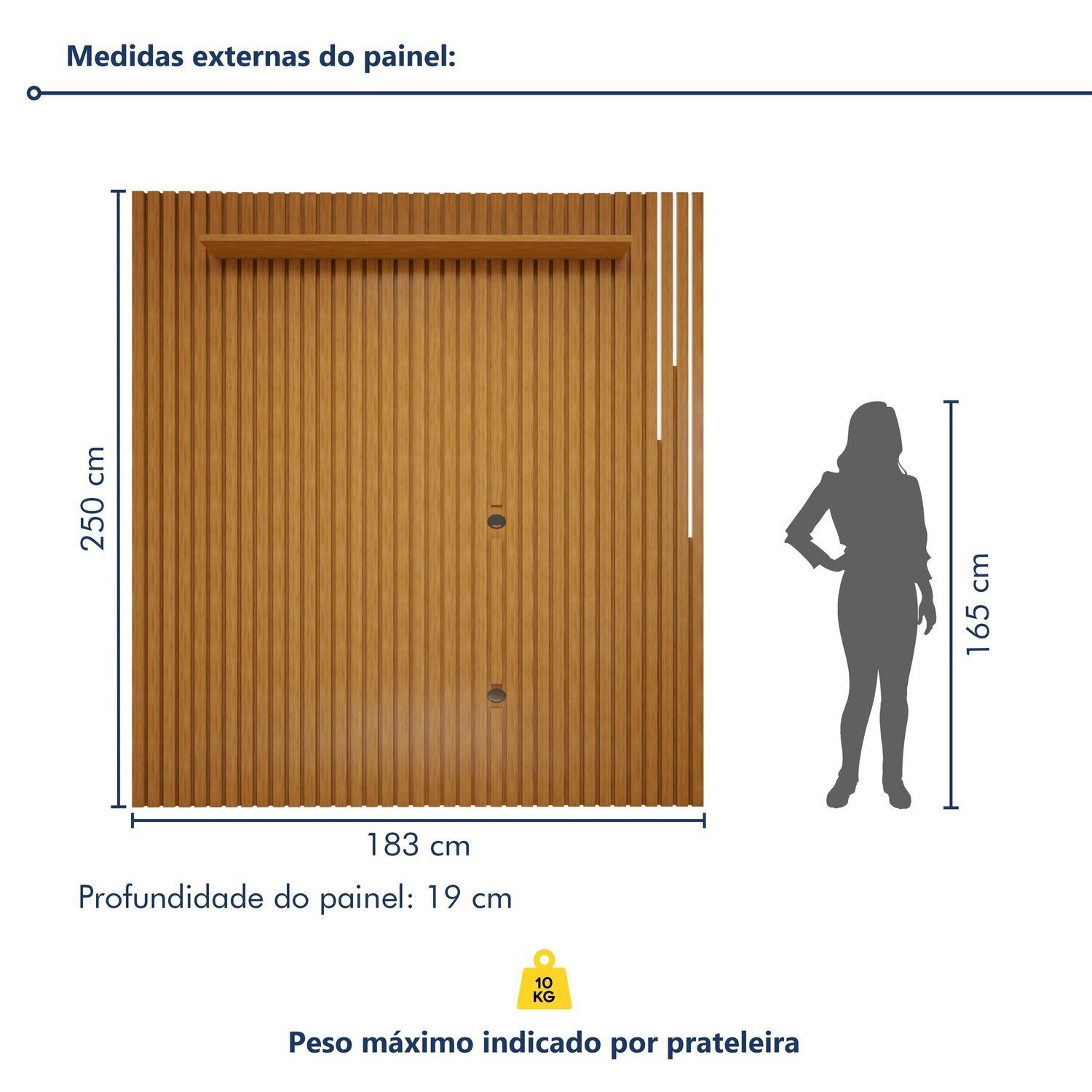 Conjunto Rack Arezzo 180cm com Painel Ripado com Led para Tv de até 75 Polegadas com Led Paris - 11