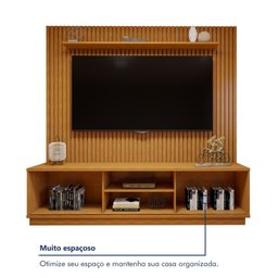 Rack com Painel para TV até 75 Polegadas Ripado 100% MDF sem Led 220cm Paris Arezzo - 9