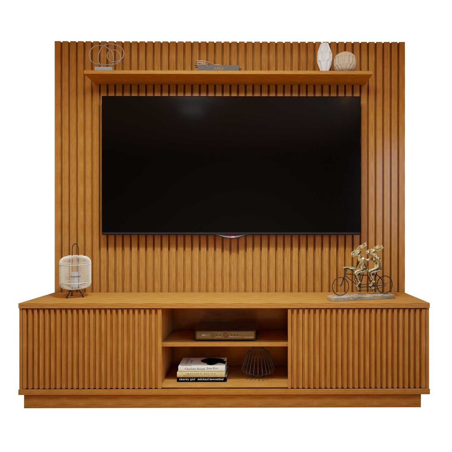 Rack com Painel para TV até 75 Polegadas Ripado 100% MDF sem Led 220cm Paris Arezzo - 17