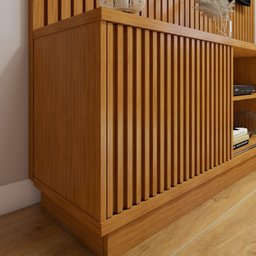 Rack com Painel para TV até 75 Polegadas Ripado 100% MDF sem Led 220cm Paris Arezzo - 14