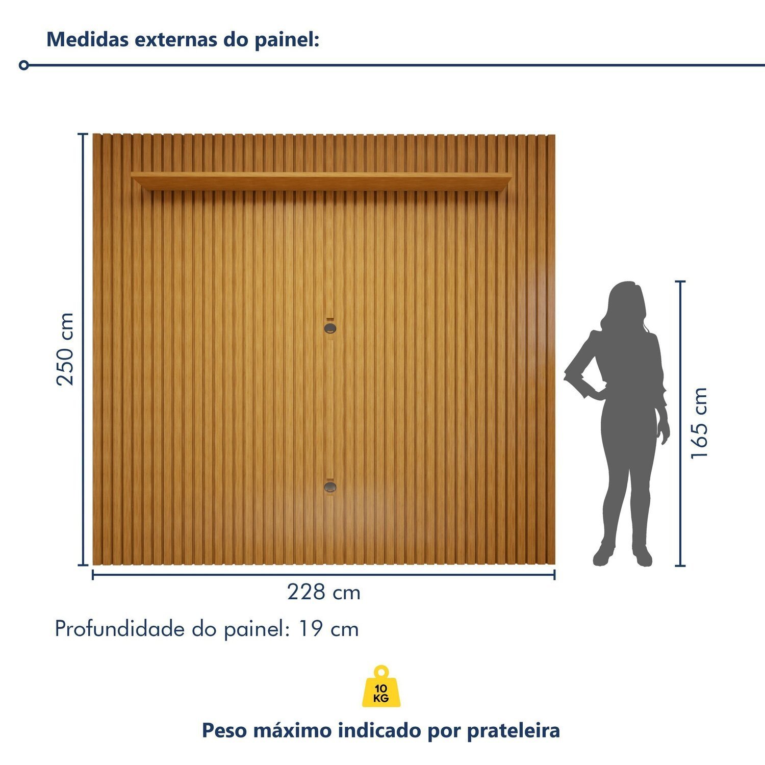 Rack com Painel para TV até 75 Polegadas Ripado 100% MDF sem Led 220cm Paris Arezzo - 11