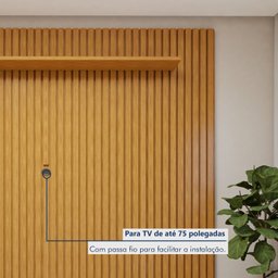 Rack com Painel para TV até 75 Polegadas Ripado 100% MDF sem Led 220cm Paris Arezzo - 3