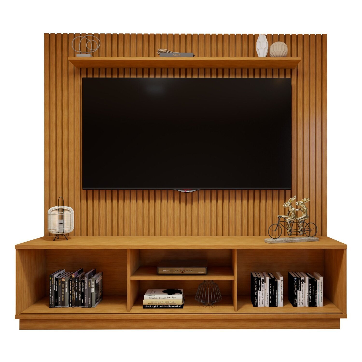 Rack com Painel para TV até 75 Polegadas Ripado 100% MDF sem Led 220cm Paris Arezzo - 16