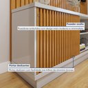 Ver imagem 4 de Conjunto Rack Arezzo 220cm com Painel Ripado para Tv de até 75 Polegadas Paris