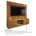 Ver mais imagens de Rack com Painel Ripado para TV até 75 Polegadas 100% MDF com LED 220CMX303,5cm Paris Arezzo Marrom