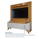 Ver mais imagens de Rack com Painel para TV até 75 Polegadas Ripado sem Led 310x180cm  Pés Madeira Maciça  Grécia Paris