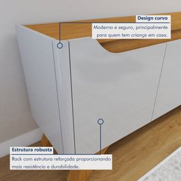 Rack com Painel para TV até 75 Polegadas Ripado sem Led 310x180cm  Pés Madeira Maciça  Grécia Paris - 5