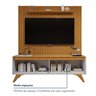Rack com Painel para TV até 75 Polegadas Ripado sem Led 310x180cm  Pés Madeira Maciça  Grécia Paris - 9
