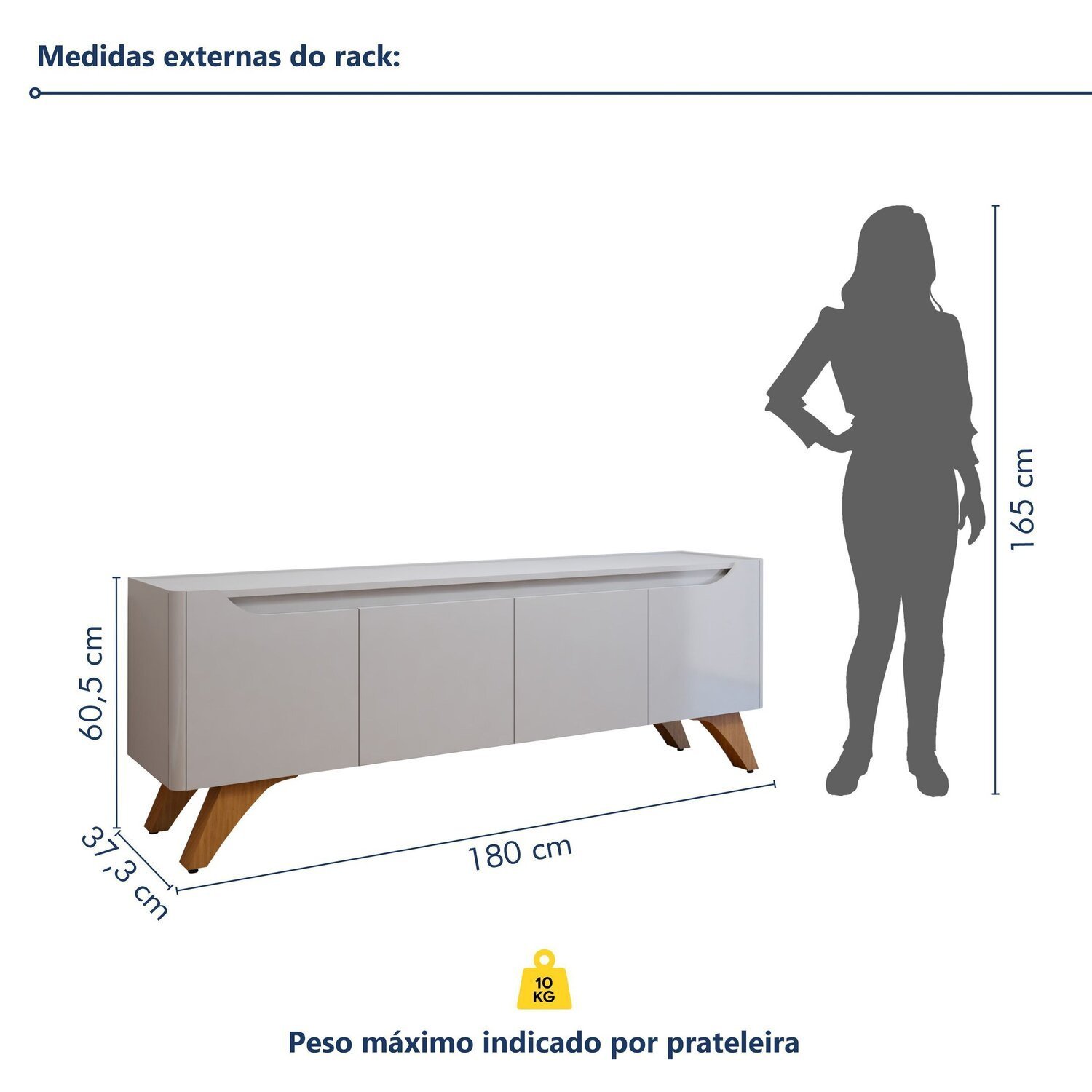 Conjunto Rack Grécia 180cm com Painel Ripado com Led para Tv de até 75 Polegadas com Led Paris - 12