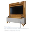 Ver mais imagens de Rack com Painel para TV até 75 Polegadas Ripado com Led 310x180cm Pés Madeira Maciça Grécia Paris