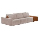 Ver imagem 1 de Sofá Ilha 3 Lugares Living 312cm Modulado Lary Sintético Pu Nozes e Cinza K01 - D'rossi