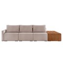 Ver imagem 3 de Sofá Ilha 3 Lugares Living 312cm Modulado Lary Sintético Pu Nozes e Cinza K01 - D'rossi