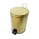 Ver imagem 1 de Lixeira Dourada em Aco Inox para Banheiro com Pedal 5l - By Fineza