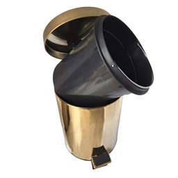 Lixeira Dourada em Aco Inox para Banheiro com Pedal 5l - By Fineza - 4