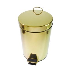 Lixeira Dourada em Aco Inox para Banheiro com Pedal 5l - By Fineza - 3