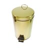Lixeira Dourada em Aco Inox para Banheiro com Pedal 5l - By Fineza - 3
