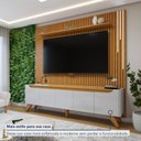 Ver mais imagens de Rack com Painel para TV até 75 Polegadas Ripado com Led 310x220cm Pés Madeira Maciça Grécia Paris