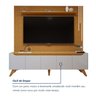 Rack com Painel para TV até 75 Polegadas Ripado com Led 310x220cm Pés Madeira Maciça Grécia Paris - 9