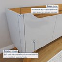 Ver imagem 5 de Rack com Painel Ripado para TV até 75 Polegadas 100% MDF com LED 228CMX310,5cm Pés em Madeira Maciça Grécia Paris Bege