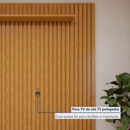 Rack com Painel para TV até 75 Polegadas com Ripado 100% MDF 180cm Gaia Paris - 3