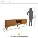 Ver imagem 4 de Rack com Painel para TV até 75 Polegadas com Ripado 100% MDF 218cm Pés Madeira Maciça Gaia Paris