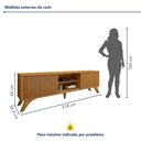 Ver imagem 4 de Rack com Painel Ripado para TV até 75 Polegadas 100% MDF 228CMX303,5cm Pés em Madeira Maciça Gaia Paris Marrom