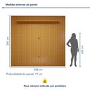 Ver imagem 3 de Rack com Painel Ripado para TV até 75 Polegadas 100% MDF 228CMX303,5cm Pés em Madeira Maciça Gaia Paris Marrom