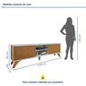 Rack com Painel para TV até 75 Polegadas com Ripado 100% MDF 218cm Pés Madeira Maciça Gaia Paris - 4