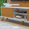 Rack com Painel para TV até 75 Polegadas com Ripado 100% MDF 218cm Pés Madeira Maciça Gaia Paris - 9