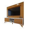 Rack com Painel para TV até 75 Polegadas com Ripado 100% MDF 218cm Pés Madeira Maciça Gaia Paris - 2